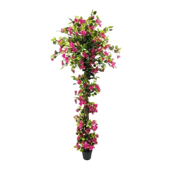 Konstgjord Bougainvillea-träd, Realistiskt Utseende, Hållbar Konstruktion,210cm, Mjölkvit