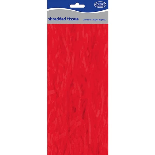 County Shredded Tissue (pakke med 6 stk.) Red One Size