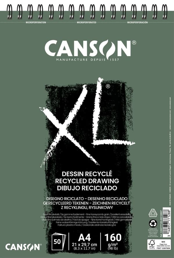 Tegneblokk XL Recyclé 50 ark 160 g A4