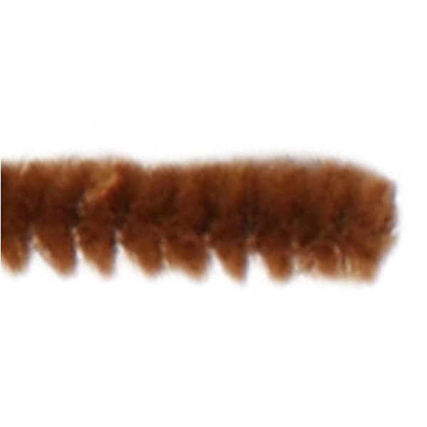 Chenille, L: 30 cm, tykkelse 6 mm, brun, 50 stk./ 1 pk.