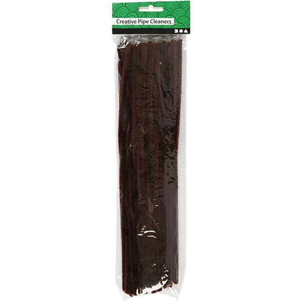 Chenille, L: 30 cm, tykkelse 6 mm, brun, 50 stk./ 1 pk.
