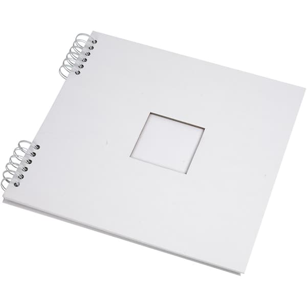 Scrapbok med spiral, str. 30,5x30,5 cm, 250 g, hvit, 1 stk.