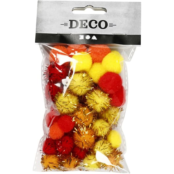 Dusker, dia. 15+20 mm, orange, rød, gul, 48 ass./ 1 pk.
