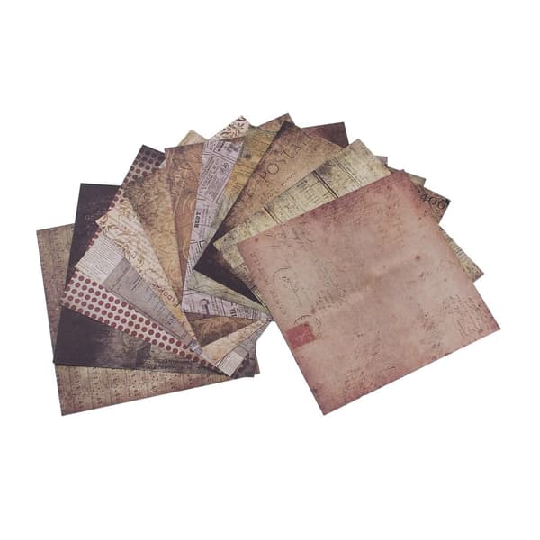 22 vintage scrapbook papper 15x15 cm