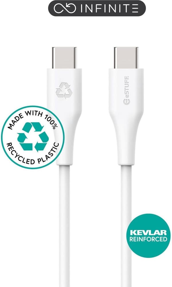 eSTUFF ES604070-BULK, 1 m, USB C, USB C, USB 2.0, 480 Mbit/s, Vit