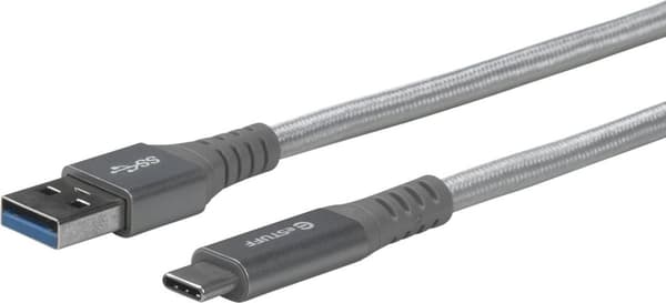eSTUFF USB-C - A-kabel 1m Grå USB-kabel USB 3.2 Gen 1 (3.1 Gen 1) USB C USB A Grå