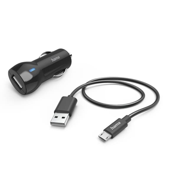 Hama billaddare, micro USB, 12 watt, svart (00201613)