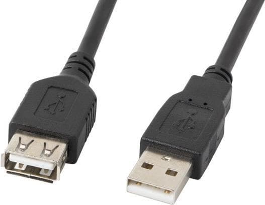 Lanberg CA-USBE-10CC-0030-BK USB-kabel 3 m USB 2.0 USB A svart (CA-USBE-10CC-0030-BK)