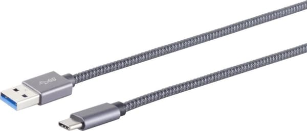 S/CONN maximal anslutning USB AC-kabel--USB-A-adapterkabel, USB-C®, 3.2 Gen 2, Pro, 1,5 m (13-38150)