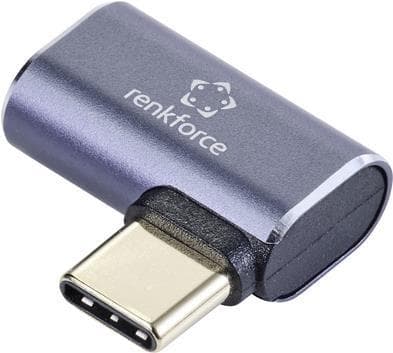 Renkforce USB4®-adapter [1x USB4®-stik - 1x USB-C®-stik] 40 GBit/s 90° vinklet til venstre, aluminiumstik (RF-5245272)
