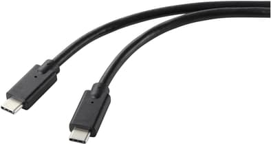 Renkforce USB-laddningskabel USB 2.0 USB-C®-kontakt 2,00 m svart TPE-jacka RF-5251922 (RF-5251922)