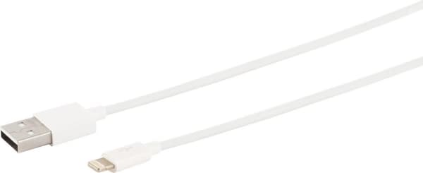 S/CONN maximal anslutning USB-laddningssynkkabel, USB A hane till 8-stift hane, 2.0, vit, 4.0m (14-12047)