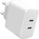 eSTUFF INFINITE - Strømforsyning - 100 % genbrugsplast - 35 watt - 3 A - Apple Fast Charge, PD 3.0, Quick Charge 3.0 - 2 udgangsporte (24 pin USB-C) -