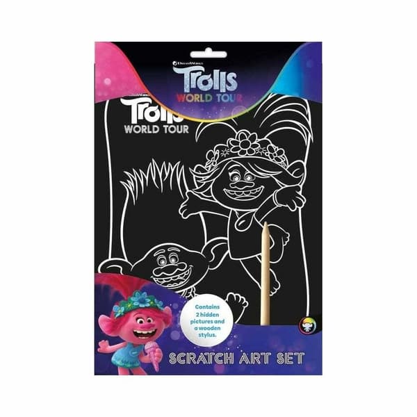 Trolls Scratch Art Sheet Multicoloured One Size