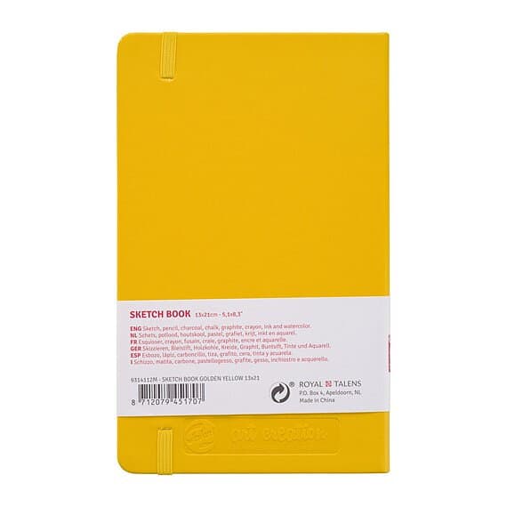 Skissbok Golden Yellow 13x21 cm 140g 80 creme vita sidor Talens Art Creation