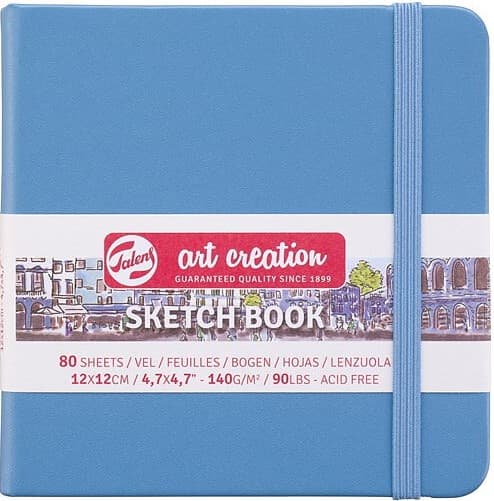 Skissbok Lake Blue 12x12 cm 140g 80 creme vita sidor Talens Art Creation