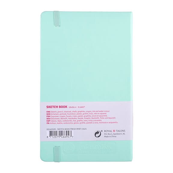 Skissbok Fresh Mint 13x21 cm 140g 80 creme vita sidor Talens Art Creation