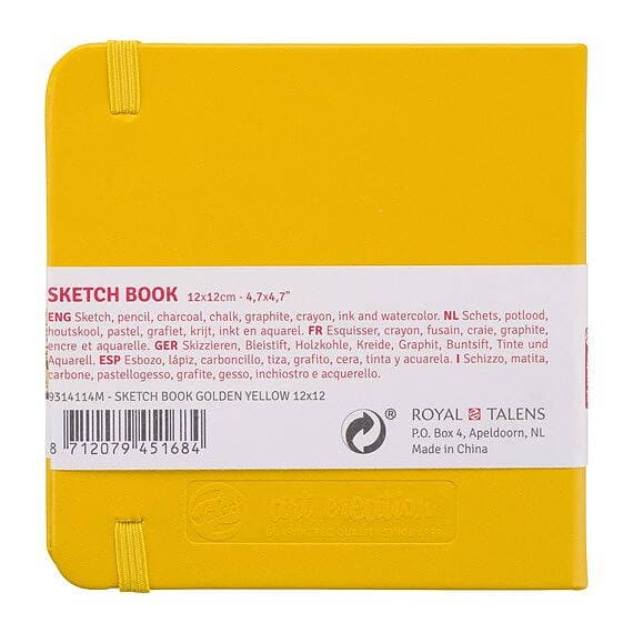 Skissbok Golden Yellow 12x12 cm 140g 80 creme vita sidor Talens Art Creation