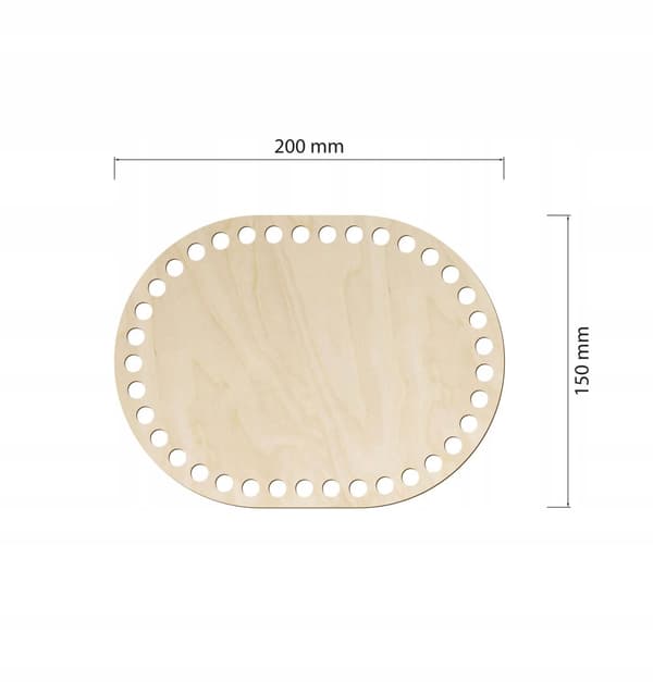 Pohja Pohja Moses kori OVAL 20x15cm ECO Vaneripohja virkkaukseen