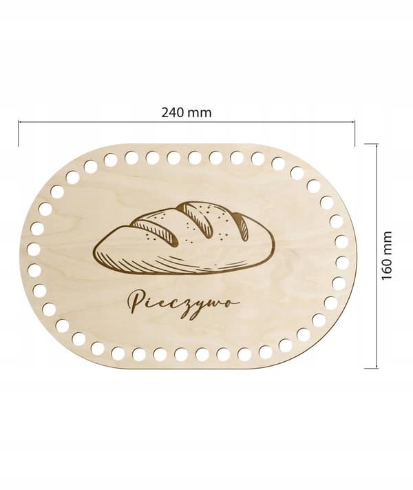 Moseskorg 24x16 cm OVAL botten till korg BRÖD Virkbotten