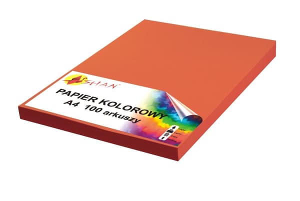 Farvet papir A4 120g lys rød 100 ark