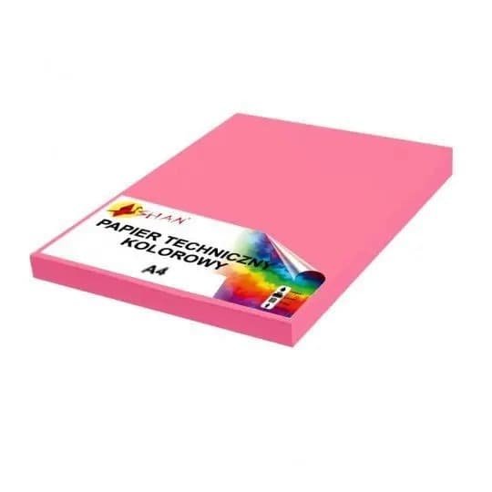 Teknisk papir A4 180g pink slik 50 ark