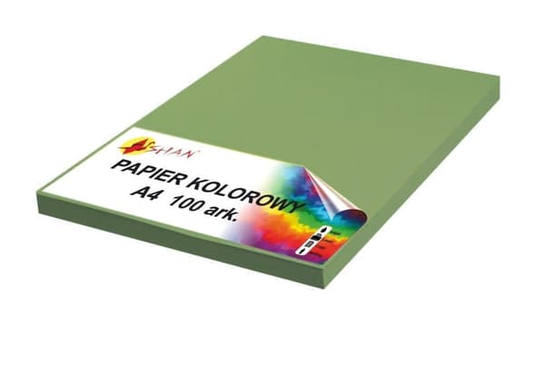 Farvet papir A4 120g militærgrønt 100 ark