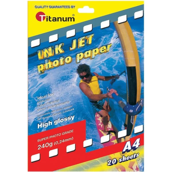 Fotopapir A4 240g 20 ark Glans Titanium