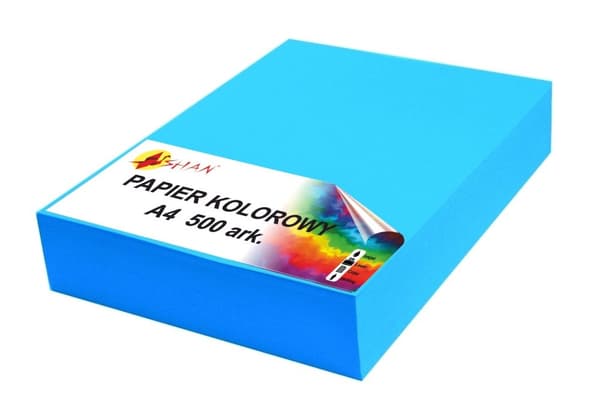 Farvet papir A4 80g blå 500 ark