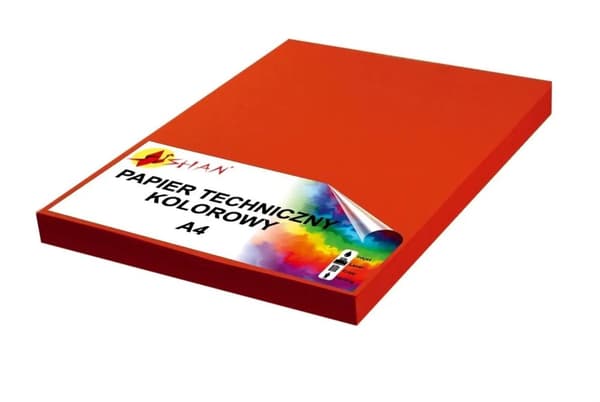 Teknisk papir A4 160g intens rød 50 ark