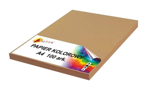 Farvet papir A4 100g brun 100 ark