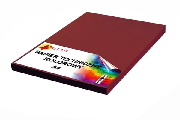 Teknisk papir A4 180g bordeaux 50 ark