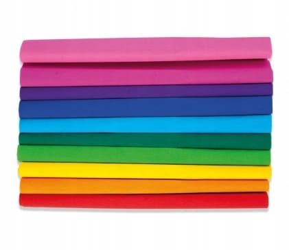 Krøllet silkepapir 25x200 cm 10 ruller 10 farver Rainbow Happy Color 3640-2521-TĘCZA