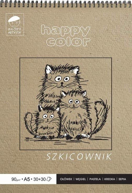 Luonnoskirja Spiral Young Artist A5 60 arkkia 80/90g Happy Color