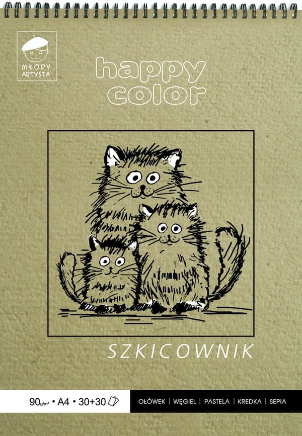 Skitsebog om Spiral Young Artist A4 60 ark 80/90g Happy Color