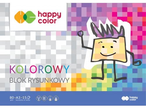 Piirustuslehtiö A3 väri 15 arkkia Happy Color 80g/m2
