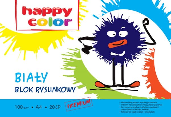 Piirustuslehtiö A4 Valkoinen 20 Arkkia Happy Color 100g/m2