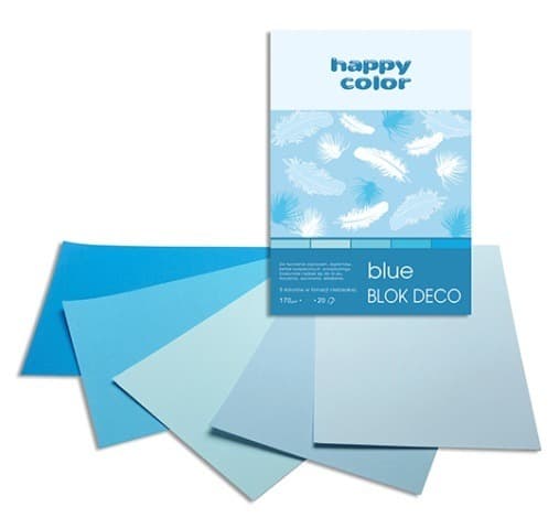A4 Deco Blue Block 20 arkkia 5 väriä Happy Color 170g/m2