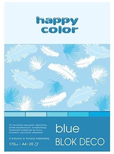 A4 Deco Blue Block 20 arkkia 5 väriä Happy Color 170g/m2