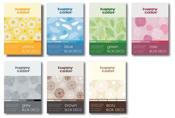 A4 Deco Grøn Blok 20 Ark 5 Farver Happy Color 170g/m2