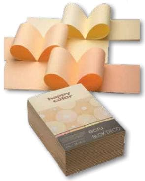 A4 Deco Ecru Blok 20 Ark 4 Farver Happy Color 170g/m2