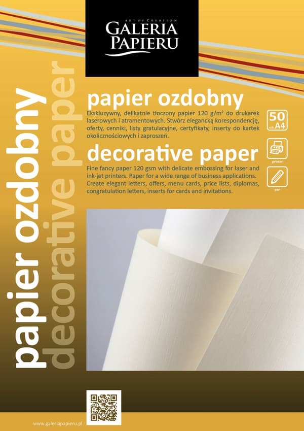 Bali dekorativt papper /20st/ Galeria Papieru 220g 200101 CREAM