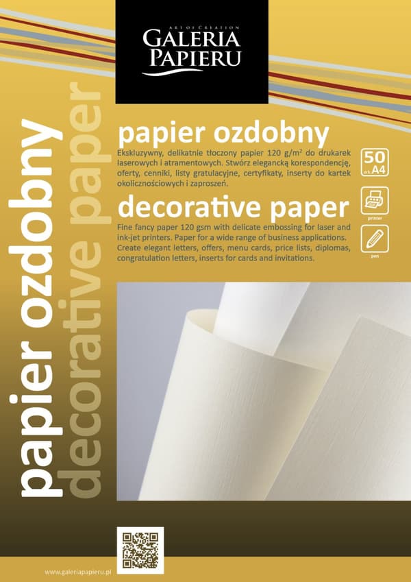 Borneo dekorativt papper /20st/ 220g Galeria Papieru 200202 CREAM
