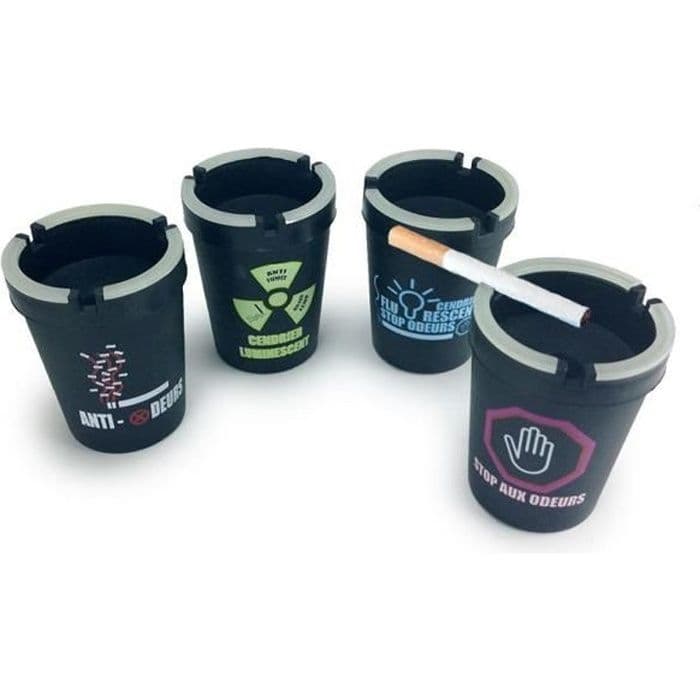 Anti- och stoppa lukt askkopp med fosforescerande motiv humoristiskt motiv * Mått: 11 x 8 x 8 cm * Anti-rök * Material: