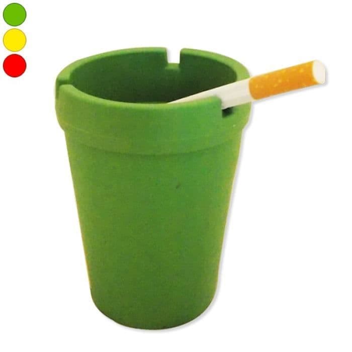 Svart stopplukt askkopp * Mått: 105 x 75 x 75 mm * Material: PVC Funktioner: askkopp Innehåll: 1 kruka askkopp