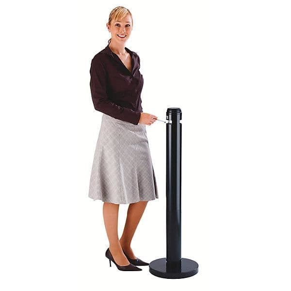 Rubbermaid Aluminium pelar askkopp - svart höjd 1041 mm, Ø 324 mm - askfat askkopp fristående askkopp