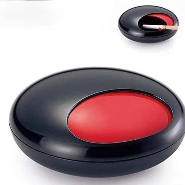 Askfat utomhus askfat med lock, stor anti-lukt och rök askfat - Diameter 14 cm