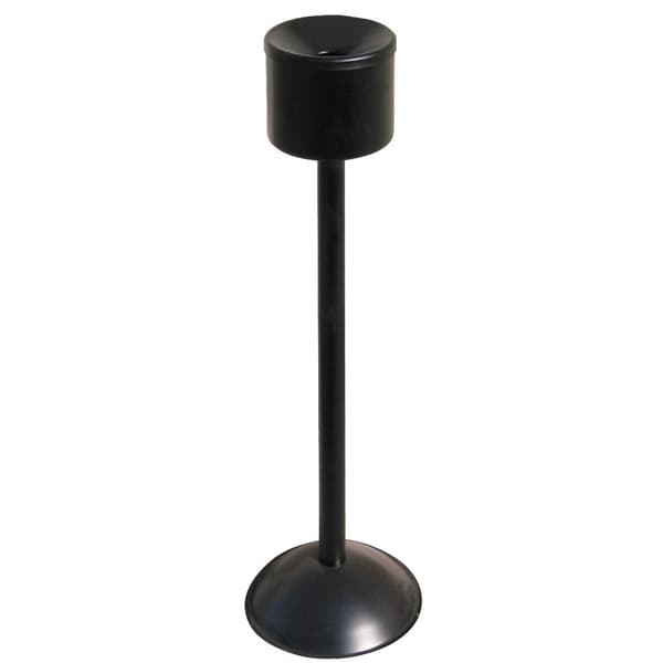 Itsesammuva tuhkakuppi, vapaasti seisova, sisäinen, musta, halkaisija. 15cm korkea 60cm
