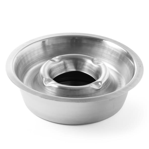 Askfat med askränna, rostfritt stål, djup diameter. 140 mm - Hendi 440605