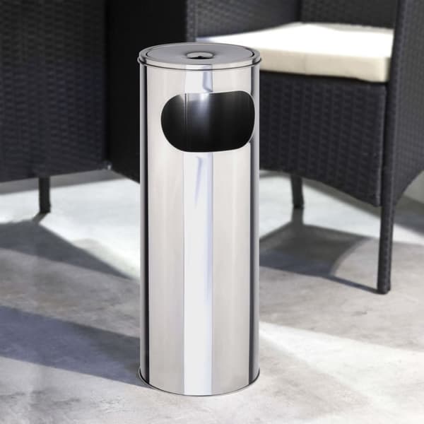 Askfat/soptunna silver 58 cm